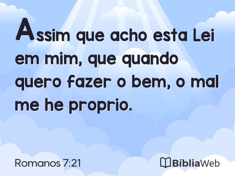 Romanos 7:21 em imagem para compartilhar