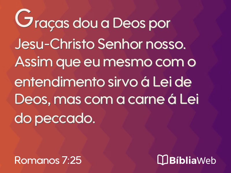 Romanos 7:25 em imagem para compartilhar