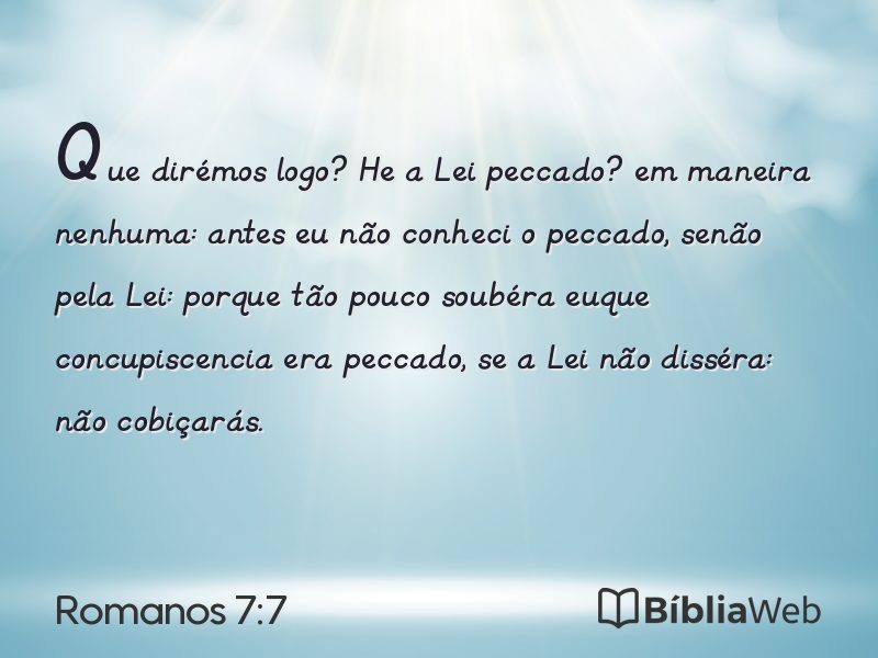 Romanos 7:7 em imagem para compartilhar
