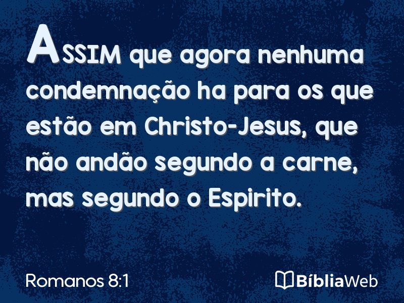 Romanos 8:1 em imagem para compartilhar