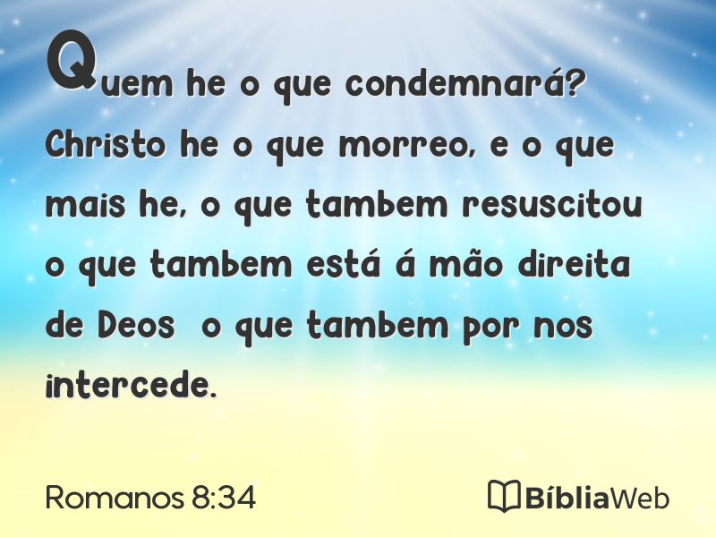 Romanos 8:34 em imagem para compartilhar