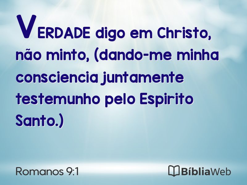 Romanos 9:1 em imagem para compartilhar