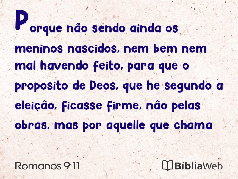Romanos 9:11 em imagem para compartilhar