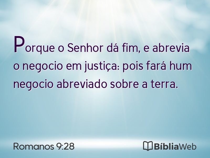 Romanos 9:28 em imagem para compartilhar