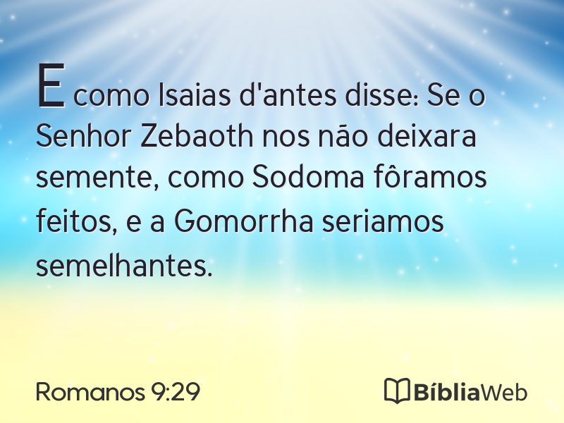 Romanos 9:29 em imagem para compartilhar
