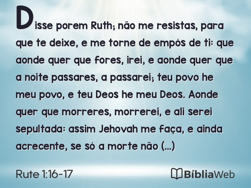Rute 1:16-17 em imagem para compartilhar