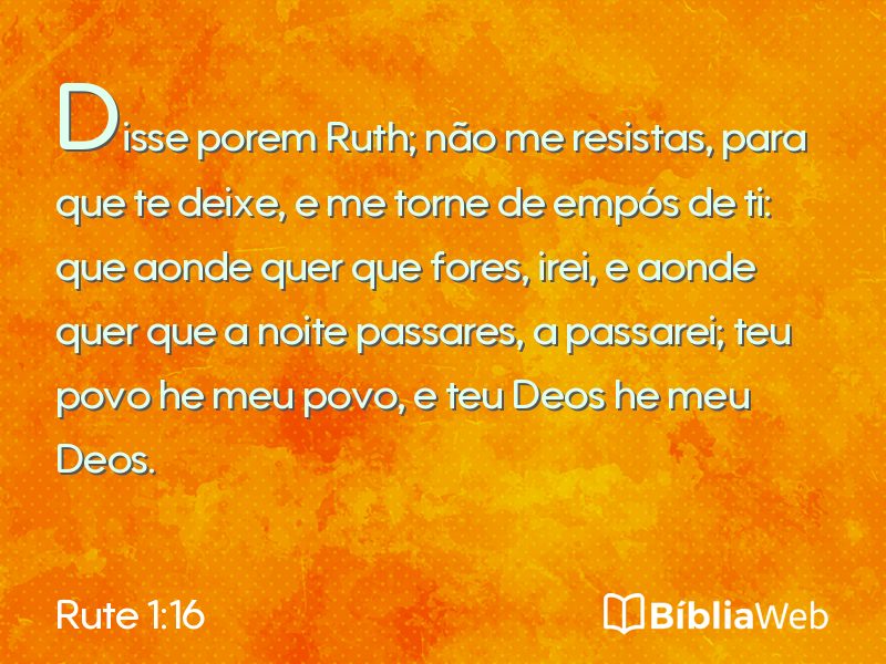 Rute 1:16 em imagem para compartilhar