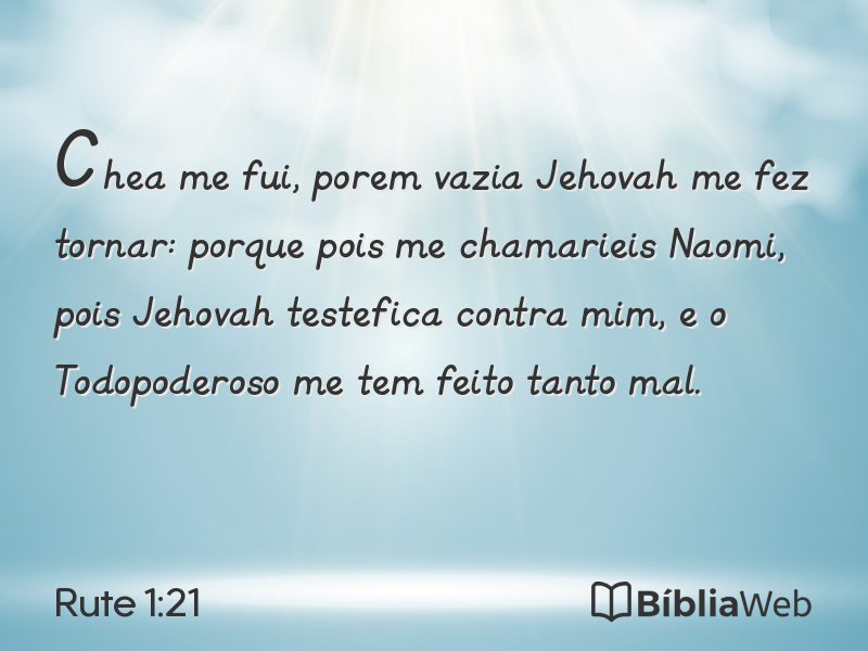 Rute 1:21 em imagem para compartilhar
