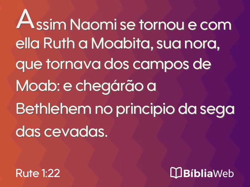 Rute 1:22 em imagem para compartilhar