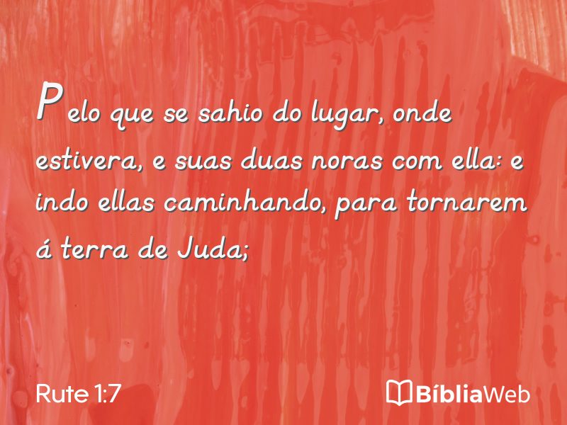 Rute 1:7 em imagem para compartilhar