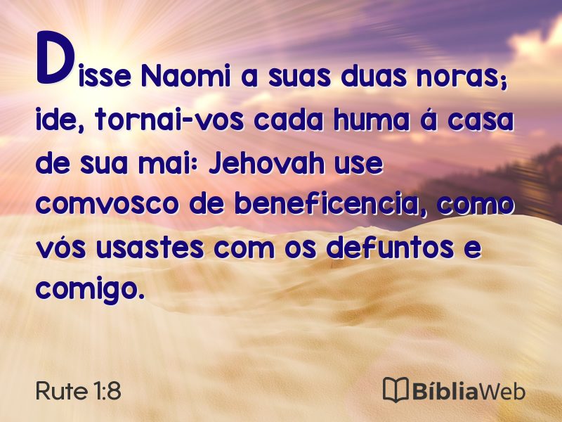 Rute 1:8 em imagem para compartilhar