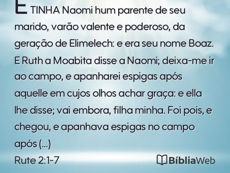 Rute 2:1-7 em imagem para compartilhar