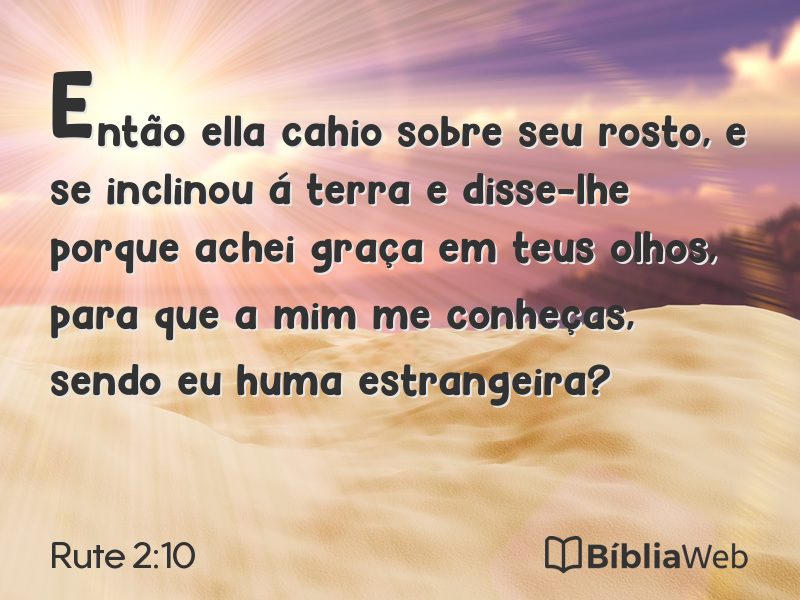 Rute 2:10 em imagem para compartilhar