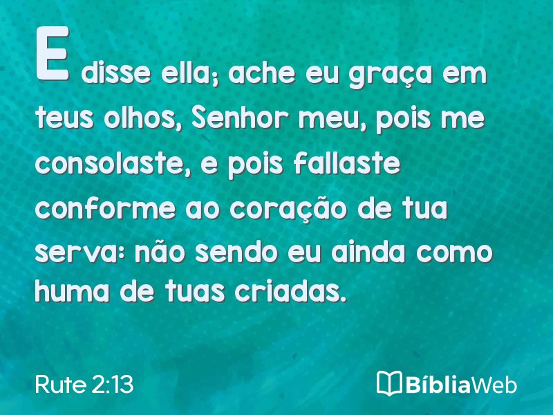Rute 2:13 em imagem para compartilhar
