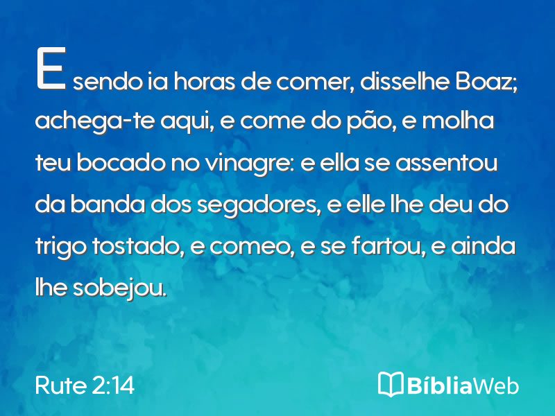 Rute 2:14 em imagem para compartilhar