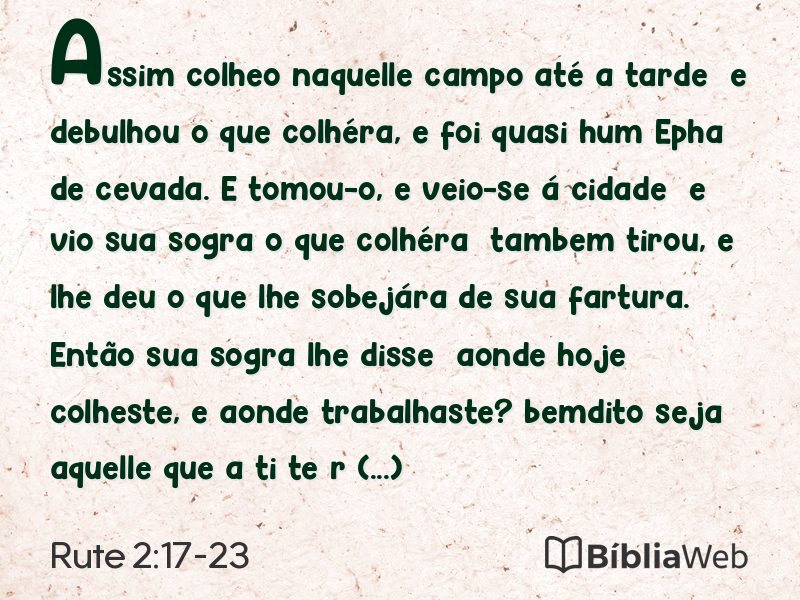 Rute 2:17-23 em imagem para compartilhar