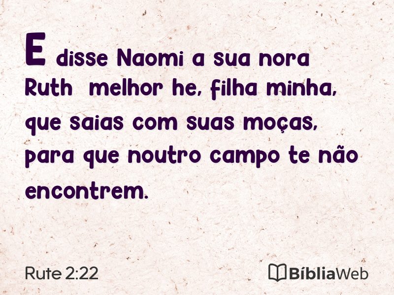 Rute 2:22 em imagem para compartilhar