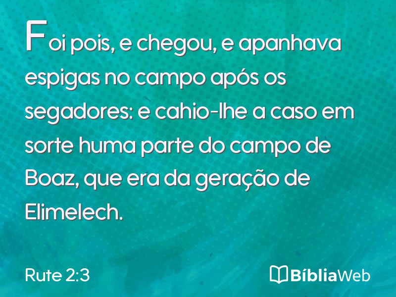 Rute 2:3 em imagem para compartilhar