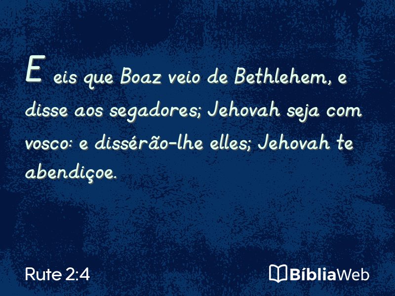 Rute 2:4 em imagem para compartilhar