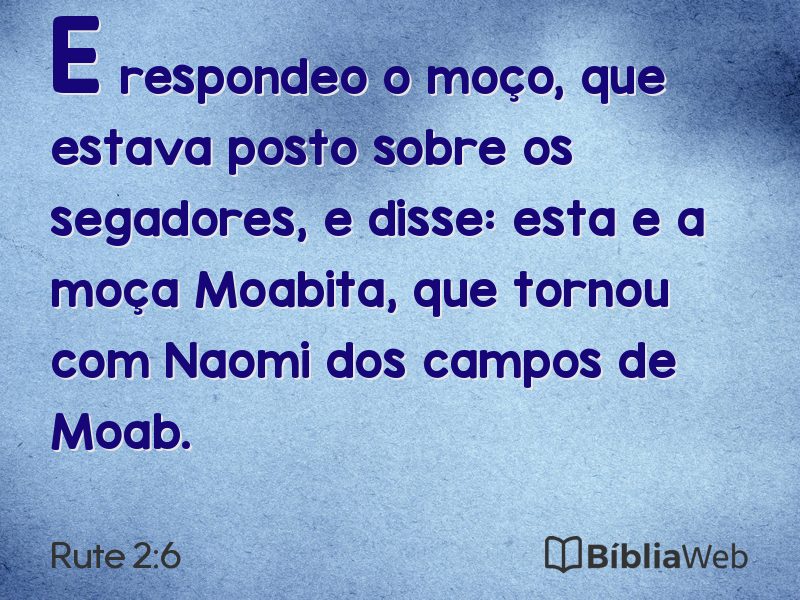 Rute 2:6 em imagem para compartilhar