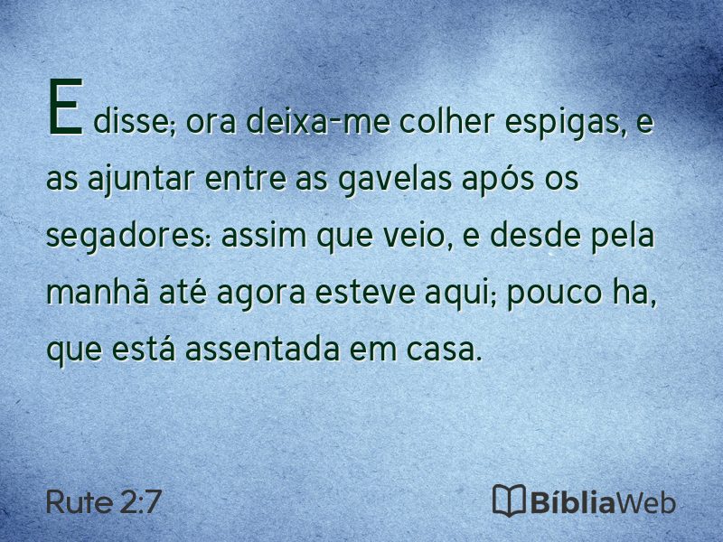 Rute 2:7 em imagem para compartilhar