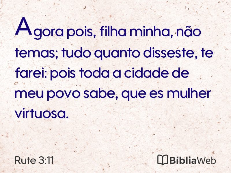 Rute 3:11 em imagem para compartilhar