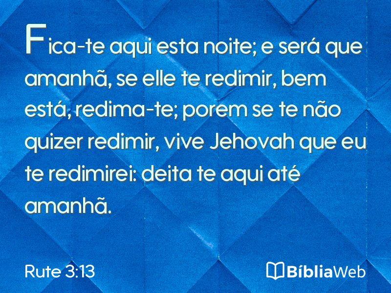 Rute 3:13 em imagem para compartilhar
