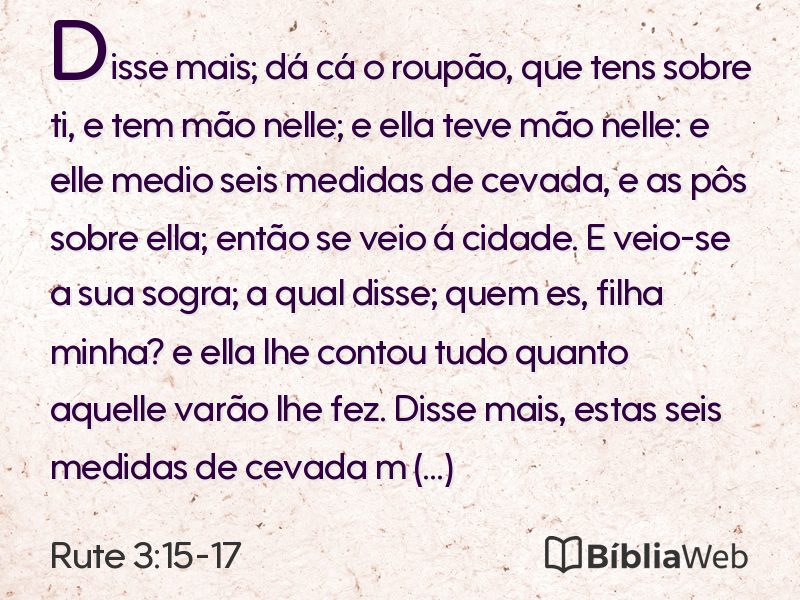 Rute 3:15-17 em imagem para compartilhar