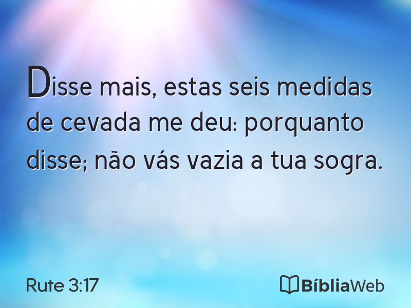 Rute 3:17 em imagem para compartilhar