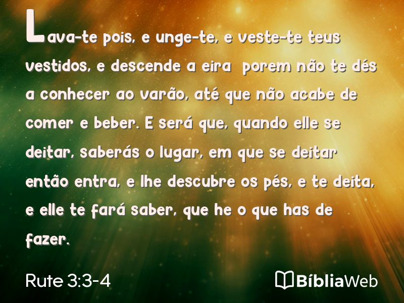 Rute 3:3-4 em imagem para compartilhar