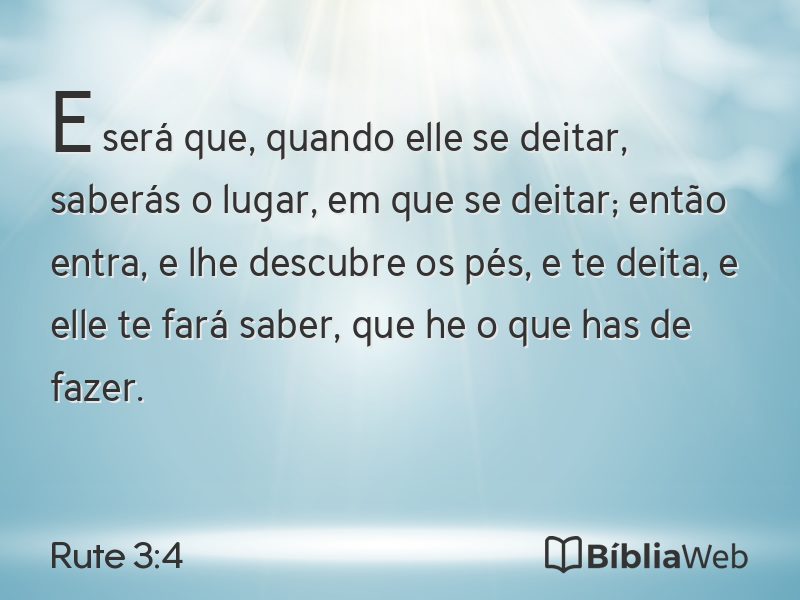 Rute 3:4 em imagem para compartilhar