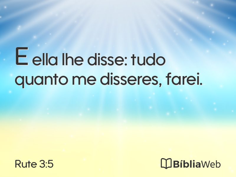 Rute 3:5 em imagem para compartilhar