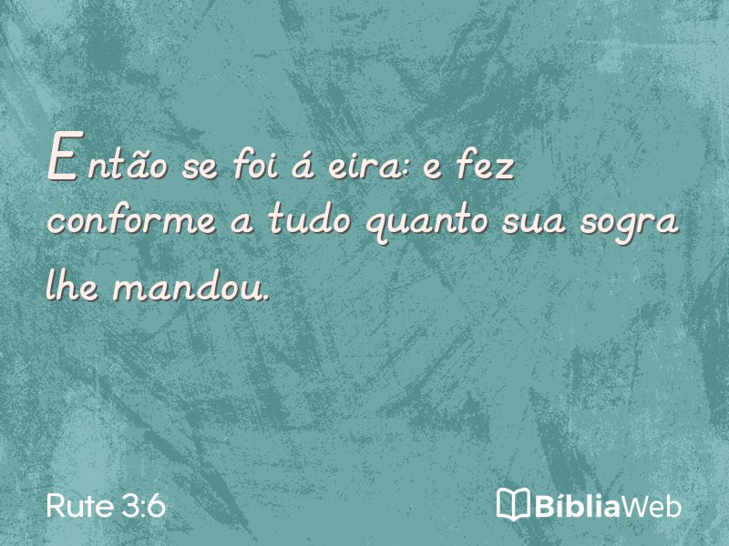 Rute 3:6 em imagem para compartilhar