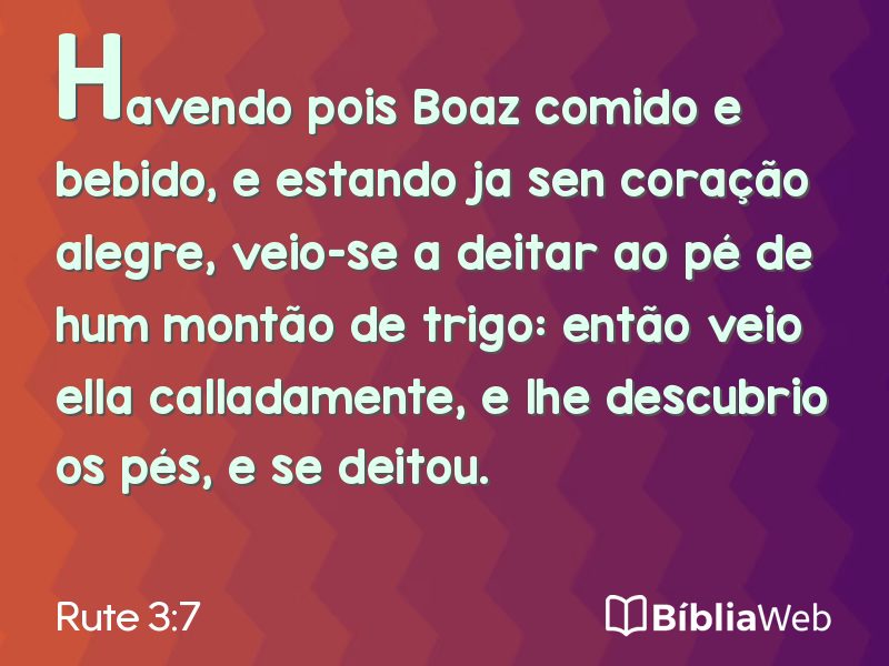 Rute 3:7 em imagem para compartilhar