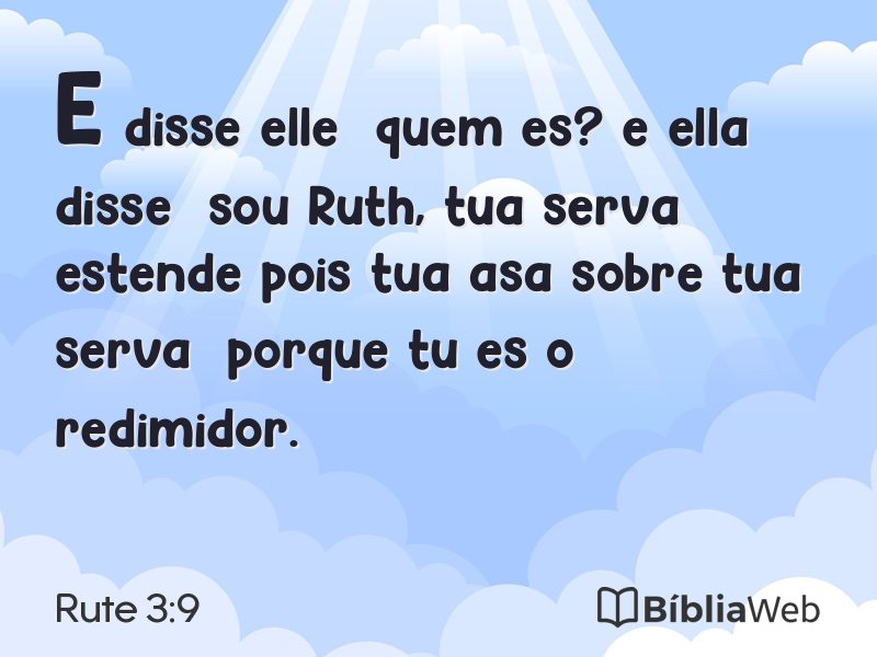 Rute 3:9 em imagem para compartilhar