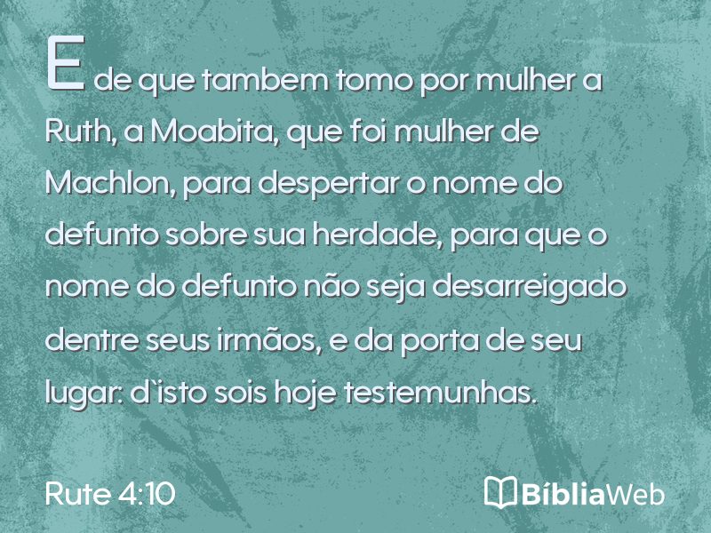 Rute 4:10 em imagem para compartilhar