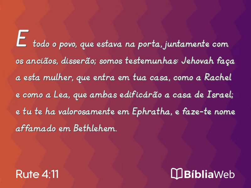 Rute 4:11 em imagem para compartilhar