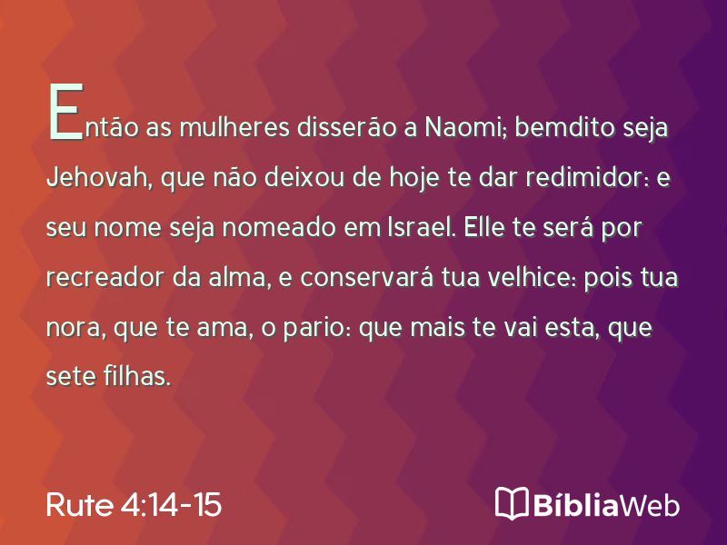 Rute 4:14-15 em imagem para compartilhar
