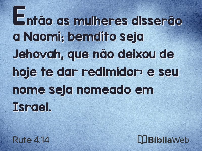 Rute 4:14 em imagem para compartilhar