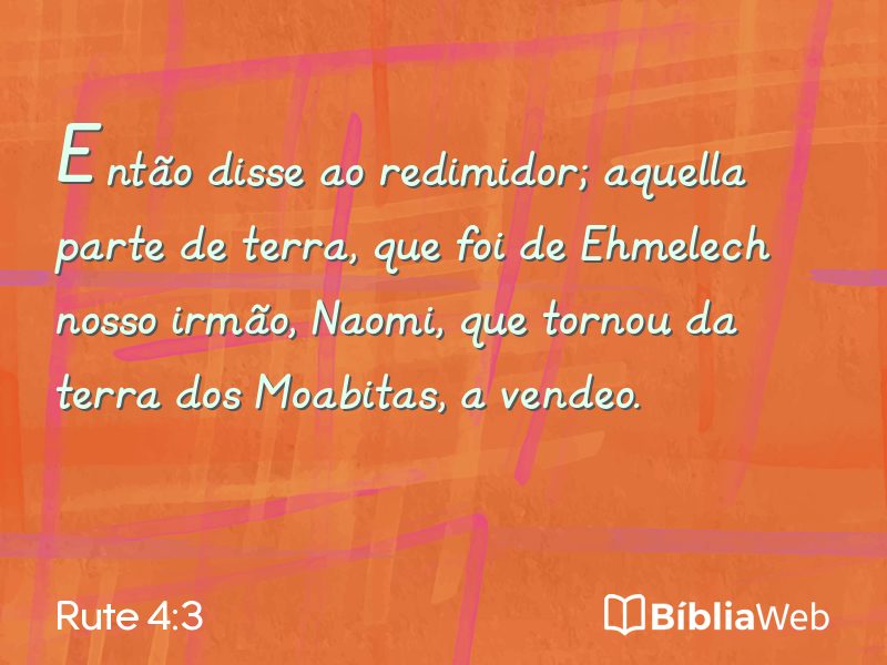 Rute 4:3 em imagem para compartilhar
