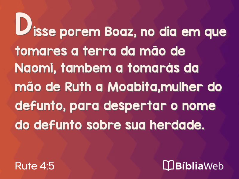 Rute 4:5 em imagem para compartilhar
