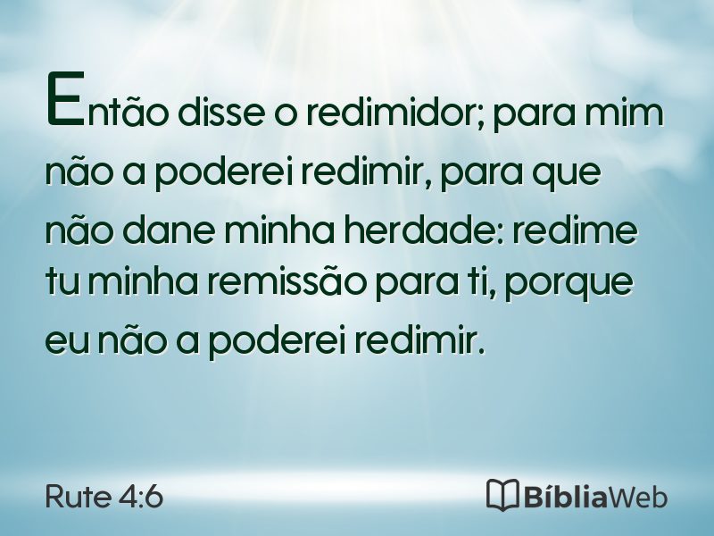 Rute 4:6 em imagem para compartilhar