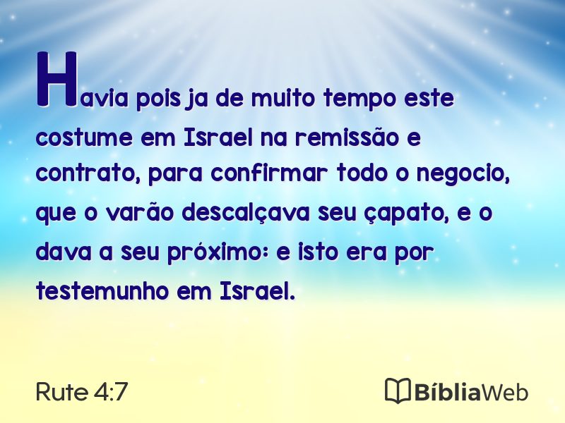 Rute 4:7 em imagem para compartilhar