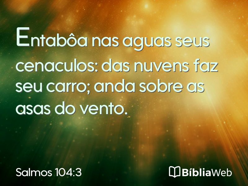 Salmos 104:3 em imagem para compartilhar
