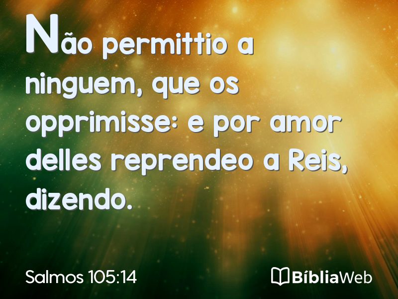 Salmos 105:14 em imagem para compartilhar