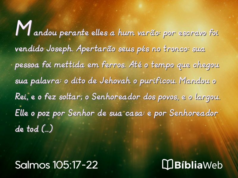 Salmos 105:17-22 em imagem para compartilhar