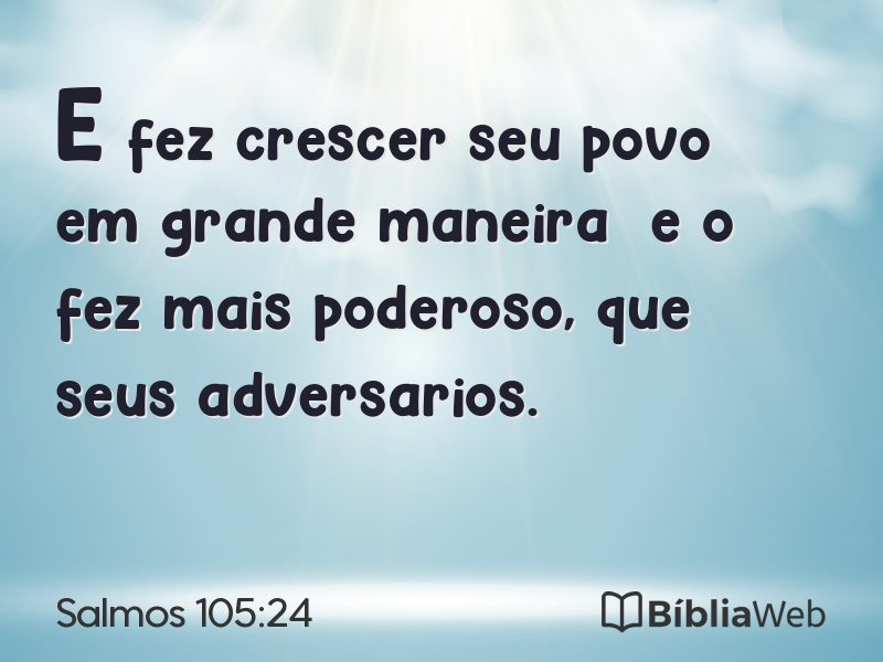 Salmos 105:24 em imagem para compartilhar