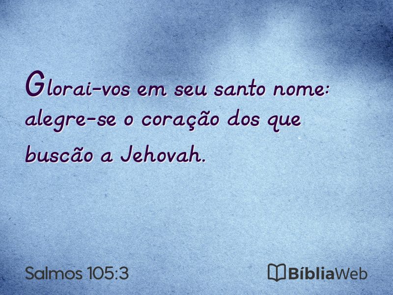 Salmos 105:3 em imagem para compartilhar