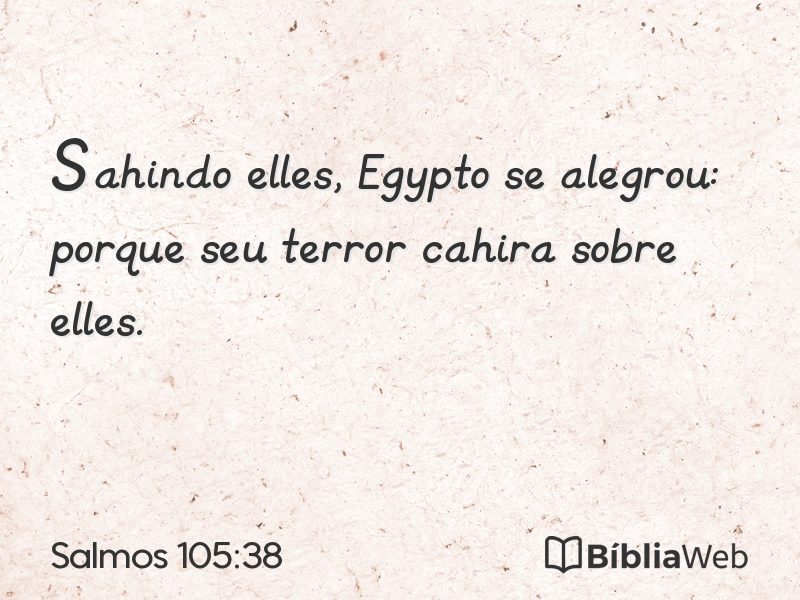 Salmos 105:38 em imagem para compartilhar