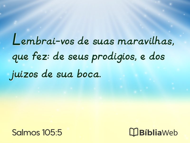 Salmos 105:5 em imagem para compartilhar